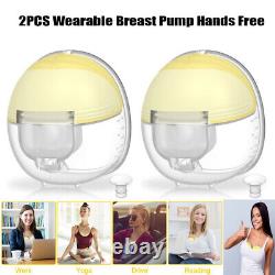 2pcs Portable Wearable Breast Pump Hands Free Electric Breastfeeding Pump 2 Mode