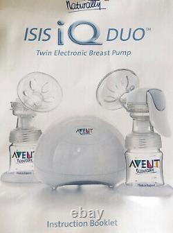 Avent ISIS I Q DUO Twin Electric Breast Pump And Bottles Baby Feeding Bag