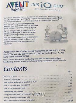 Avent ISIS I Q DUO Twin Electric Breast Pump And Bottles Baby Feeding Bag
