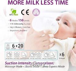 Electric Breast Pump Wearable Automatic Milker Hands-Free Mute Extractor USB