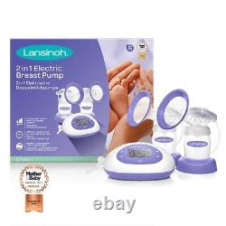 Lansinoh 2 In 1 Double Electric Breast Pump Complimentary Nipple Cream Breastpad