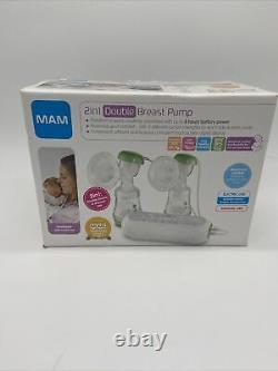 MAM 2-in-1 Double Electric Breast Pump White/Green Damaged Box See Pictures