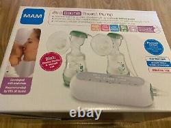 MAM 2-in-1 Double Electric Breast Pump White/Green New touch screen New
