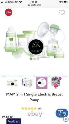 MAM 2-in-1 Single Electric Breast Pump, Flexible Use Electric & Manual most new