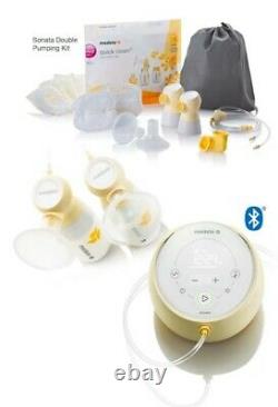Medela Sonata Smart Breast Pump & XTRA PARTS! Double pumping kit & Flex Shields