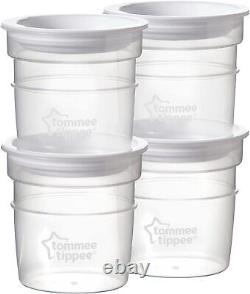Tommee Tippee Electric Breast Pump + Breast Milk Storage Pots with lids