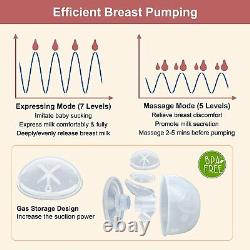 Wearable Breast Pump, Double Electric, Hands Free Breastfeeding, with Baby Nasal