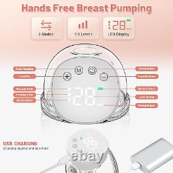 Wearable Breast Pump Hands Free, Portable Electric Breast Pumps 3 Modes 9 Levels